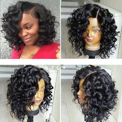 

Lace Front Wigs Human Hair Deep Wave for Black Women 1b Black Short Bob Deep Wave Lace Wigs Preplucket