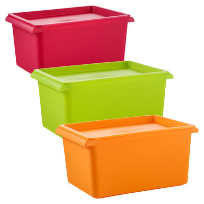 

Van Gogh VENGO Limousin storage box small mixed color baina box household storage box storage box about 7L 3 Pack