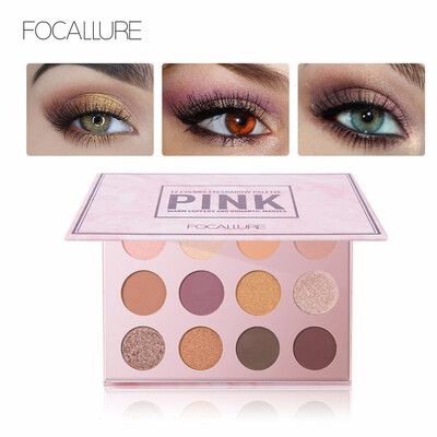 

FOCALLURE Eyeshadow Palette 12 Colors Makeup Eye Shadow Matte Shimmer Shining Nude Make up Glitter Pigment