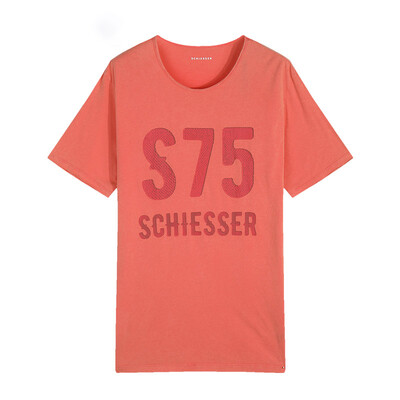 

Schiesser Mens T-Shirt Cotton Home Short Sleeve Top 3913444U Red 7701 XL