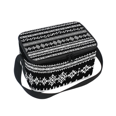 

ALAZA Insulated Lunch Box Tribal Art Lunch Bag for Men Women Portable Tote Bag Cooler Bag