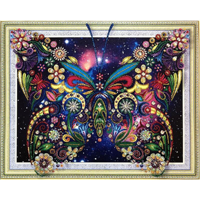 

5d Diamond Painting Embroidery Cross Stitch Mosaic DIY Kit Floral Butterfly Rhinestone Home Decor