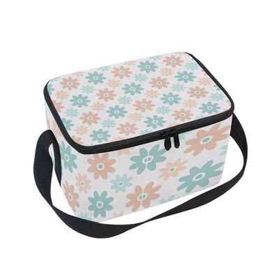 

ALAZA Insulated Lunch Box Colorful Flowers Lunch Bag for Men Women Portable Tote Bag Cooler Bag