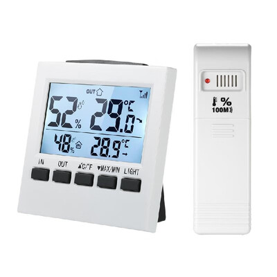 

LCD Digital Wireless IndoorOutdoor Thermometer Hygrometer ℃℉ Temperature Humidity Meter with Max Min Value Display Transmitter