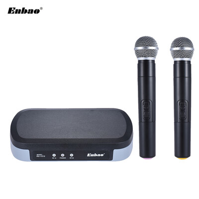 

Enbao RX-1212 Professional UHF Wireless Handheld Dual Microphone System 2 Microphones&1 Wireless Mic Receiver 635mm Audio Cab