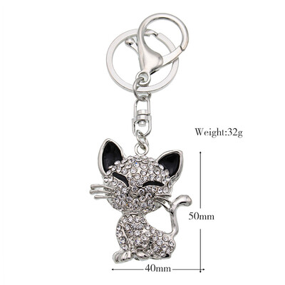 

Animal Style Alloy Crystal Rhinestone Key Chain Hollow Shining Key Ring with Clip Hook Handbag Purse Car Pendant Ornament Decor--R