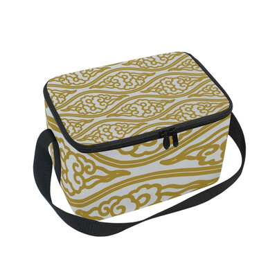

ALAZA Insulated Lunch Box Retro Clouds Lunch Bag for Men Women Portable Tote Bag Cooler Bag