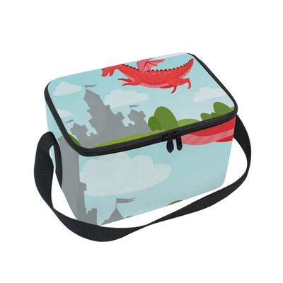 

ALAZA Lunch Box Insulated Flying Dinosaur Lunch Bag Large Cooler Tote Bagfor Men Women