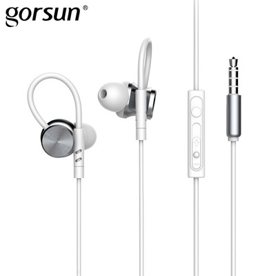 

Earphones with Microphone Gorsun C10 Stereo Sounds Ear-hook In-Ear Earphone Sport Running 35mm Headset for Phones Xiaomi