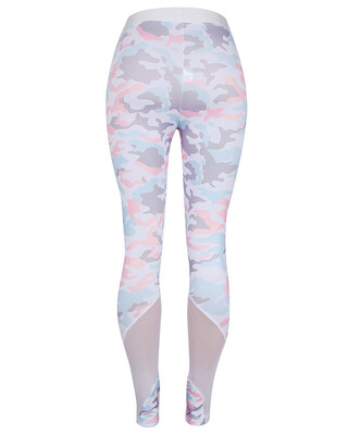 

Fashion Women Camo Print Mesh Splice Yoga Pants Gym Stretch Leggings Fitness Running Trousers Blue