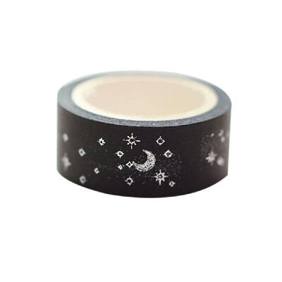 

15mm5m Gold FoilSilver Foil Printed Patterns Washi Tape Sticky Adhesive Paper Masking Tapes for Scrapbooking DIY Decoration Gift