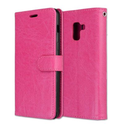 

MOONCASE Samsung Galaxy A8 2018 3 card photo frame leather - rose red