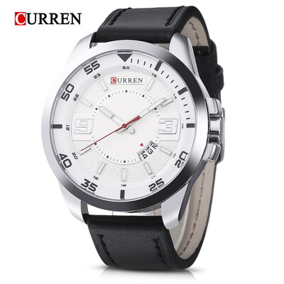 

CURREN 8213 Casual Male Quartz Watch Hollow-out Pointer Wristband