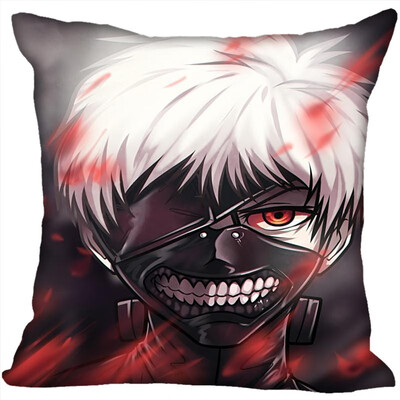 

Tokyo Ghoul Pillow Cover Bedroom Home Office Decorative Pillowcase Square Zipper Pillow Cases Satin Fabric No Fade