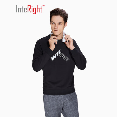 

INTERIGHT round neck&velvet printed sweater black XL