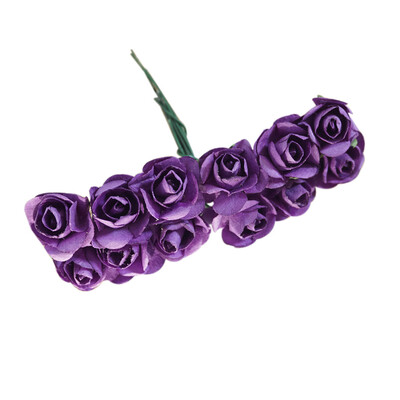 

12PcsBunch 25mm Artificial Paper Flowers for Wedding Car Fake Roses Used For Candy Box DIY Wreath Handmade Decoration