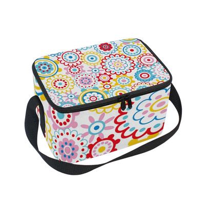 

ALAZA Insulated Lunch Box Colorful Floret Lunch Bag for Men Women Portable Tote Bag Cooler Bag
