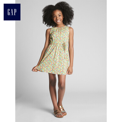 

GAP flagship store girls cotton floral pattern waist lace dress 336459 honeysuckle light yellow