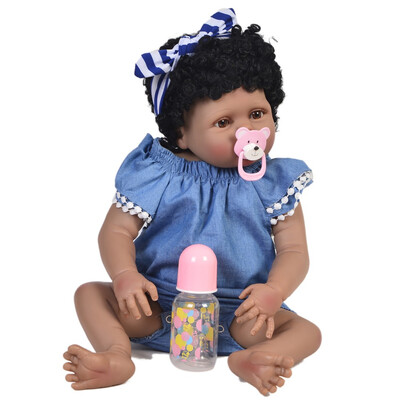 

Collectible Real Looking 23" Newborn Doll 57cm Lifelike Boneca Reborn De Silicone Completa Girl Baby Doll Toys For Kid Xmas Gift