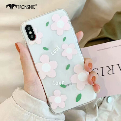 

TRONSNIC Flowers Love Phone Case for iPhone X  Relief Soft TPU Case Transparent Covers Fashion