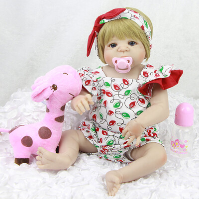 

23 Inch Lifelike Reborn Alive Doll Full Silicone Body 57 cm Realistic Baby Doll Toy For Boy Child Christmas Gift Washable