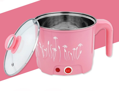 

Multifunction Electric Skillet Stainless Steel Hot Pot Noodles Rice Cooker Steamed Egg Soup Pot MINI Heating Pan