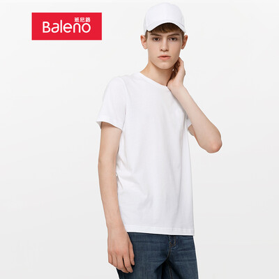 

Baleno T-shirt male 2019 summer cotton round neck short-sleeved shirt loose bottoming shirt male 88902284 01W S