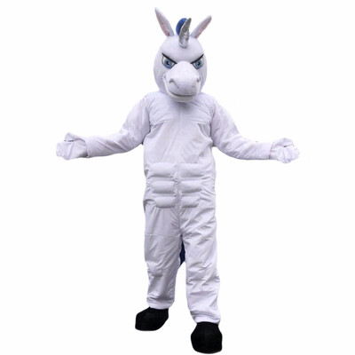 

LangtengWhite Unicorn Horse Mascot Costume Cartoon Cosplay Party Halloween Christmas Festival Performance