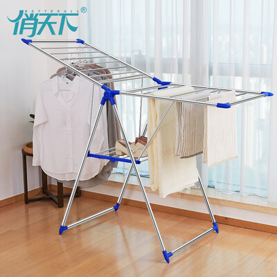

Pretty world drying rack hanger stainless steel indoor floor drying rack wing type folding balcony drying rack outdoor large multi-purpose drying rack WG-1536