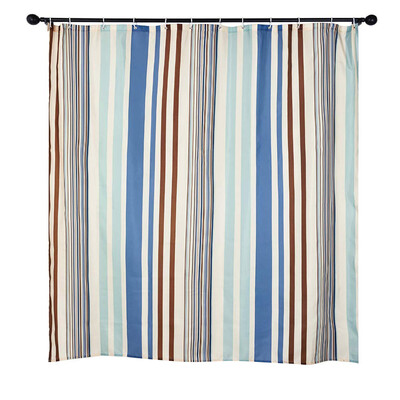 

UpperX Striped Fabric Shower Curtain Waterproof Mildew Resistant Geometric Decor Shower Curtain with 12 Hooks