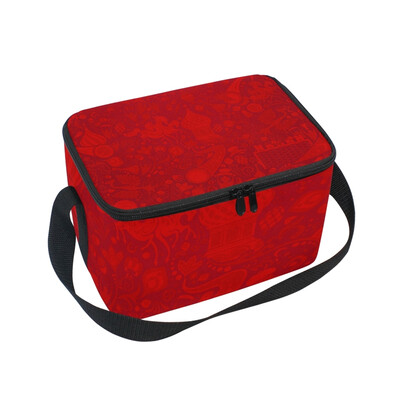 

ALAZA Lunch Box Insulated Russian Red Lunch Bag Large Cooler Tote Bag for Men Women