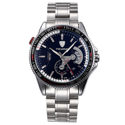 

TEVISE Brand Water-Proof Automatic Mechanical Men Watch Luminous Stainless Steel Band Self-Wind Mechanical Wristwatch Sports Casua