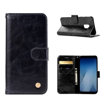 

MOONCASE Samsung Galaxy J6 Premium Vintage Leather Case - Black