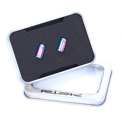 

RISK 2PCS Schrader Presta Valve Caps Ultralight Anodized Machined Titanium Alloy Bicycle Bike Tire Valve Caps Dust Covers