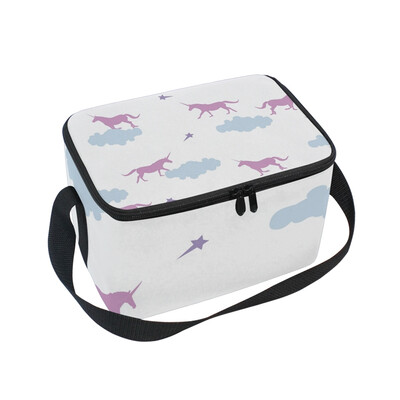 

ALAZA Lunch Box Insulated Lunch Bag Large Cooler Tote Bag Pink Unicorn Clouds Stars for Men Women Girls Boys