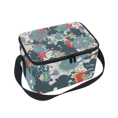 

ALAZA Lunch Box Insulated Marine Life Lunch Bag Large Cooler Tote Bag for Men Women