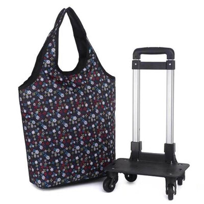 

4 Wheels Large Capacity Waterproof Roller Trolley Bags Folding Shopping Cart Carritos Para La Compra Reusable Travel school Bag