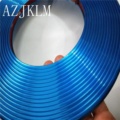 

8M Car Hub Trim Decoration Anti-Collision Strip Wheel Rim Plating Protector Ring Wheel Tire Edge Change Guard Styling Sticker Blue