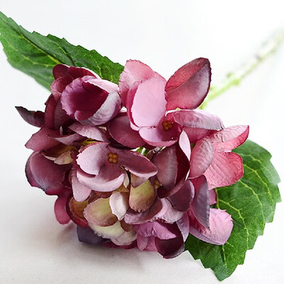 

Artificial flower fake flower single sea shell hydrangea flower arrangement small orange wine red wedding home decoration desktop