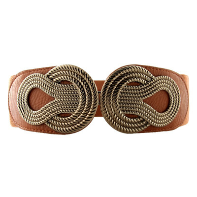 

VOCHIC Retro Wide Mental Interlock Buckle Womens Elastic Waist Belt Cinch