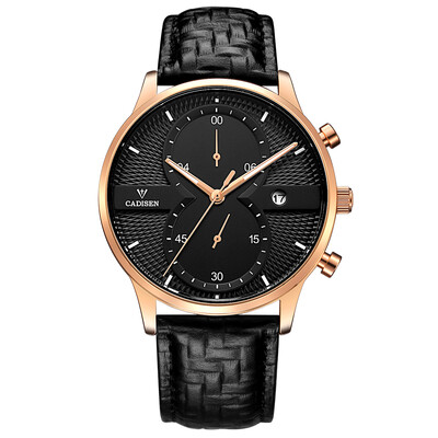 

Cadisen Watch Men Sport Chronograph Clock Quartz Wristwatch Business Waterproof Watch Men