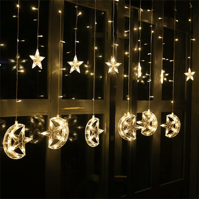 

25M Moon&star string lights icicle led curtain fairy lights Garden Xmas Christmas Wedding New Year Party Decoration Light