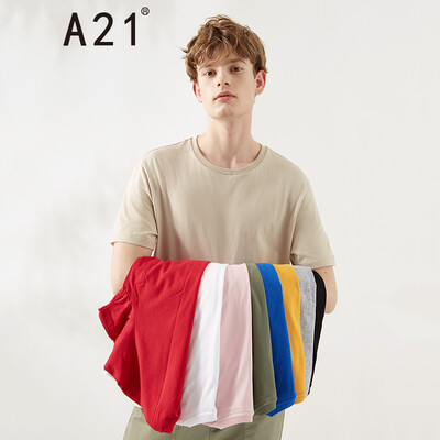

Pure online brand A21 2019 spring new mens knitted body round neck short-sleeved T-shirt R492131092 apricot 18092AXL