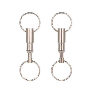 

2 Pcs Detachable Pull Apart Key Rings Keychains Double Rings Design Quick Release Key Chain