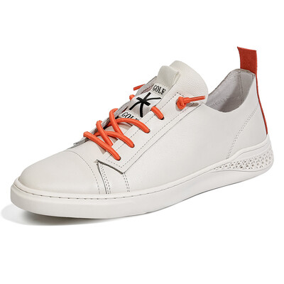 

Golf GOLF fashion British style low to help breathable comfortable leather wild casual shoes male GM1814336 beige white 39