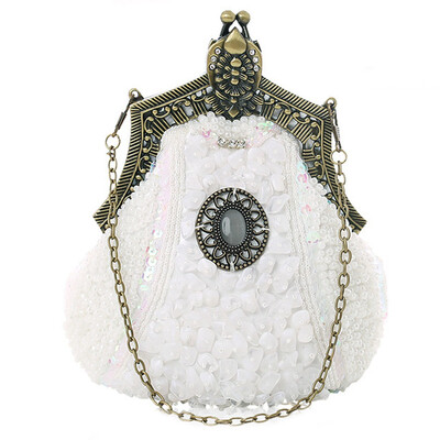 

Small Vintage Evening Bag for Women Beaded Sequin Design Ladies Party Handbags women Crossbody Bag for Wedding Party