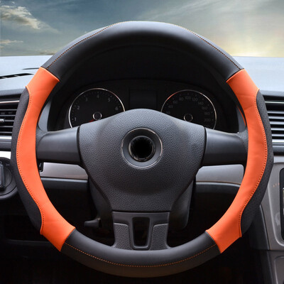 

1pcs Car accessory fashion Multi-color Breathable Micro Fiber Leather 363840cm car Steering Wheel Cover comfortable protection