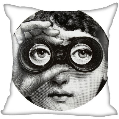 

Piero Fornasetti Pillow Cover Bedroom Home Office Decorative Pillowcase Square Zipper Pillow Cases Satin Fabric No Fade
