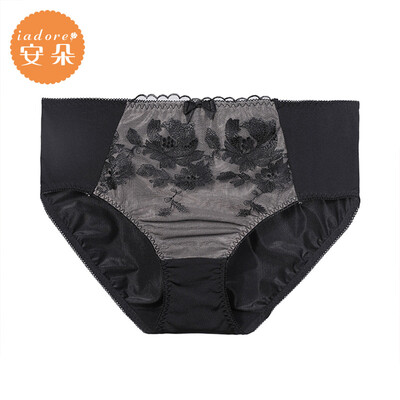

An Lifangs An Duo waist flower lace sexy briefs ladies red underwear female H21661U black BLK XL