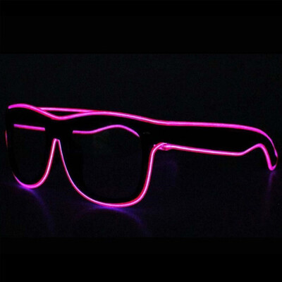 

Fashion El Glasses El Wire Neon LED Light Up Glow Sun Glasses Rave Costume Party DJ Bright Sunglasses